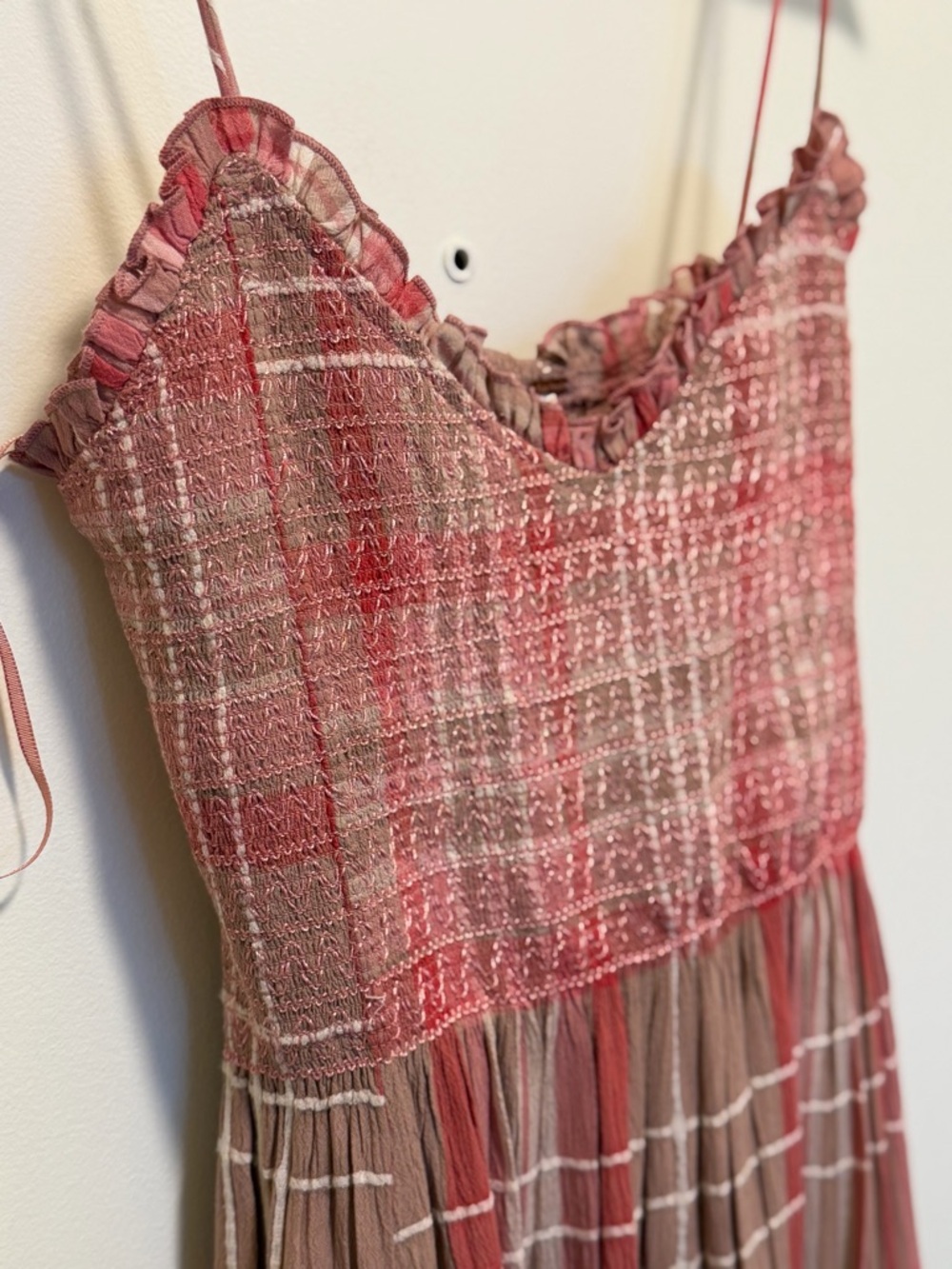 Free People Maxi Dress NWT plaid size LARGE long dress - Picture 12 of 15